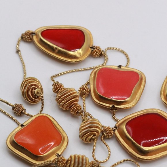 ANNE KLEIN COUTURE POURED GLASS MULTI COLOR NECKLACE - Picture 6 of 10